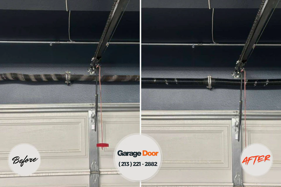 Before and after: garage door repair Hardwick, GA